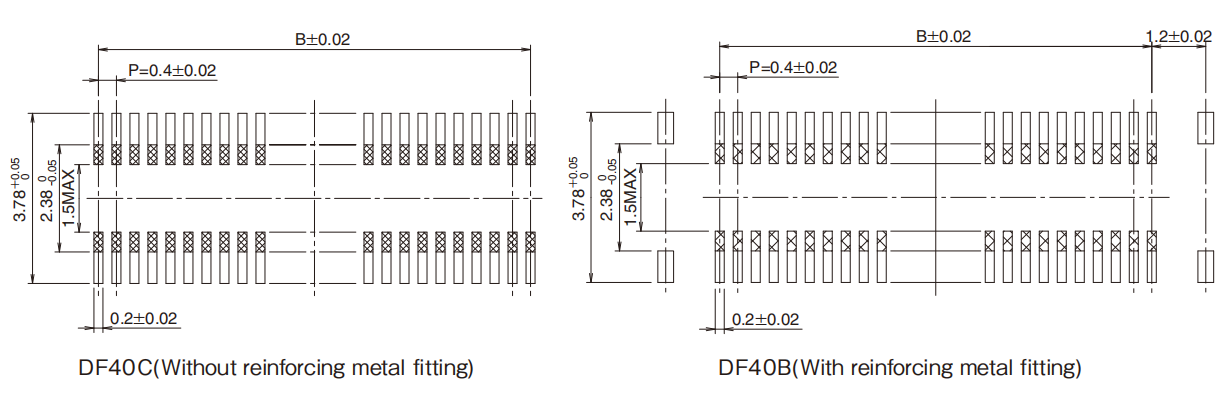 DF40B插座_堆疊高度2.0mm-板對板和板對FPC連接器