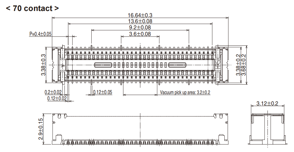 DF40GB插座_堆疊高度3.0mm（帶屏蔽層）-板對板和板對FPC連接器